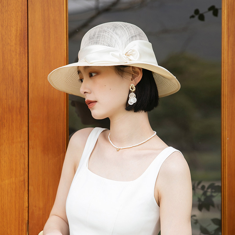 礼帽夏季新款法式复古大檐防晒帽子 mauropoli帽子