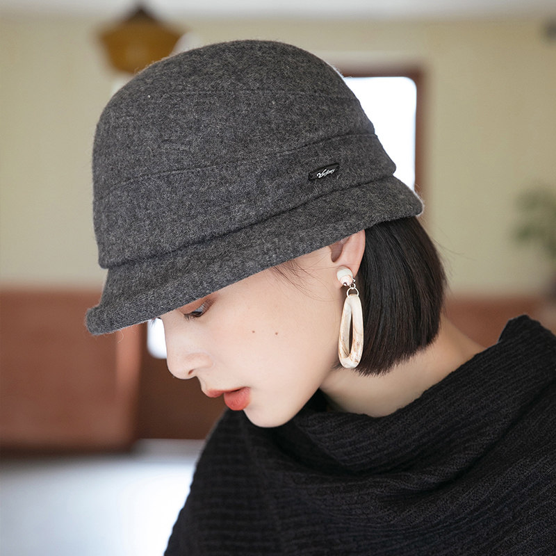 渔夫帽女秋冬新款羊毛盆帽日系卷边短檐遮阳帽韩系百搭帽子女冬天,淘宝优惠券,粉丝福利购,淘宝优惠卷