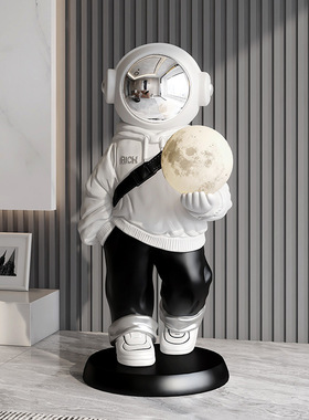 玻璃钢装饰轻奢客厅灯宇航员摆件