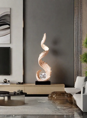 轻奢玄关摆件风生水起竖高装饰