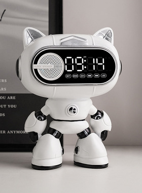智能闹钟装饰品摆件现代客厅卧室桌面床头柜摆学生台式时钟树脂