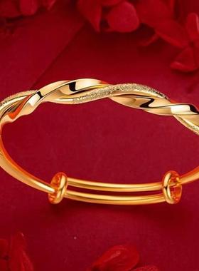 莫比乌手斯推拉人款手镯越南金时尚简约气质沙环情11.16.05节送女