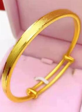 黄铜镀金越面推拉光463手镯南沙金订沙款手环情人节送平哑女友礼