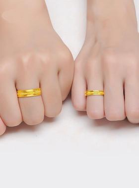 黄铜镀侣金指戒指 越南gj-2022-首沙金真空电镀环饰品活口磨砂情