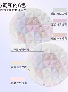 第3眼调色粉饼六色修颜定妆自然