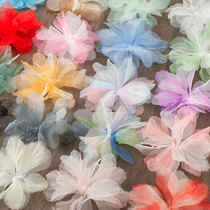 wide 14cm stereo gradient color mesh yarn flower dream color hair decoration clothing cloth art decoration handmade accessories