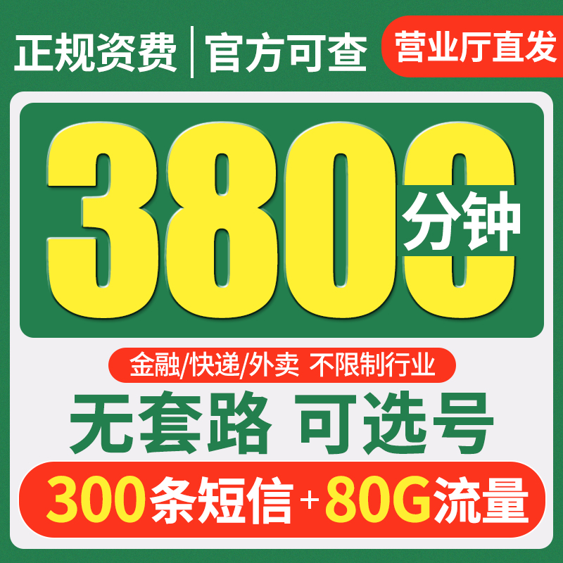 手机纯通话电话卡2000分钟外卖骑士只打电话大语音卡分钟数多号码-图0