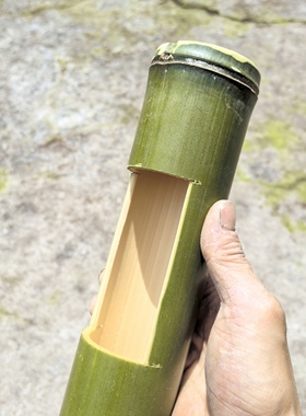 竹筒花器新鲜竹子国风插花摆件