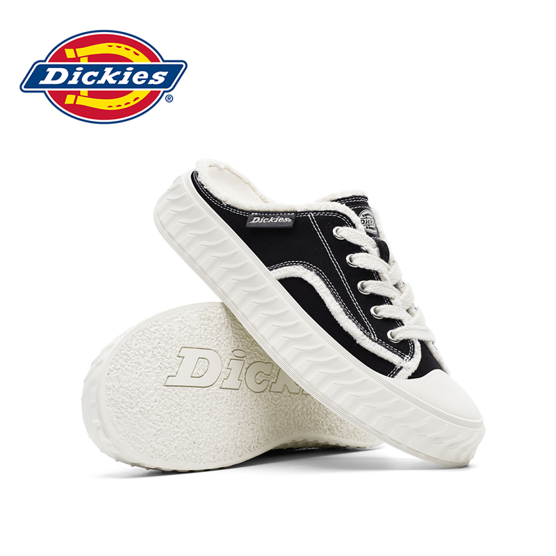 Dickies男士包头半拖鞋冬季秋冬厚底帆布鞋男款懒人鞋一脚蹬男鞋 - 图2