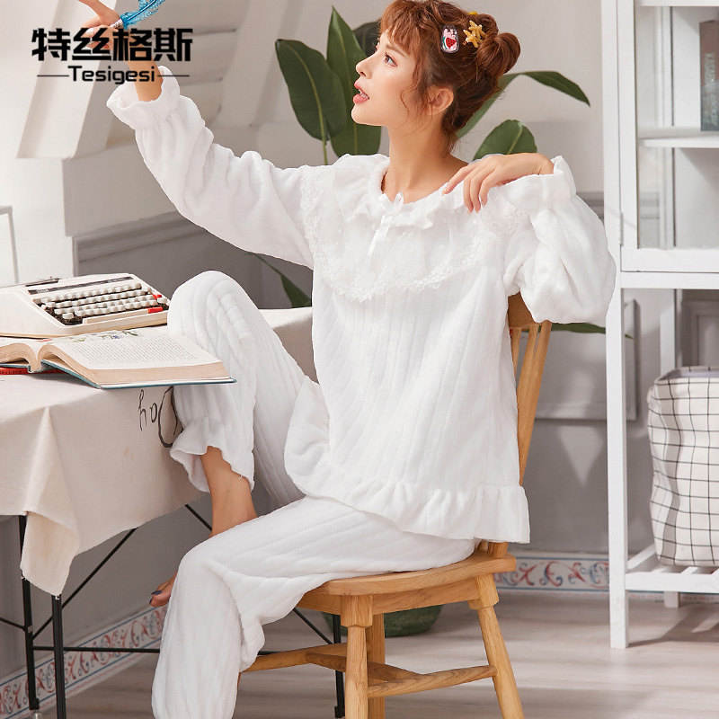 2020新款珊瑚绒甜美可爱公主风睡衣 特丝格斯睡衣/家居服套装