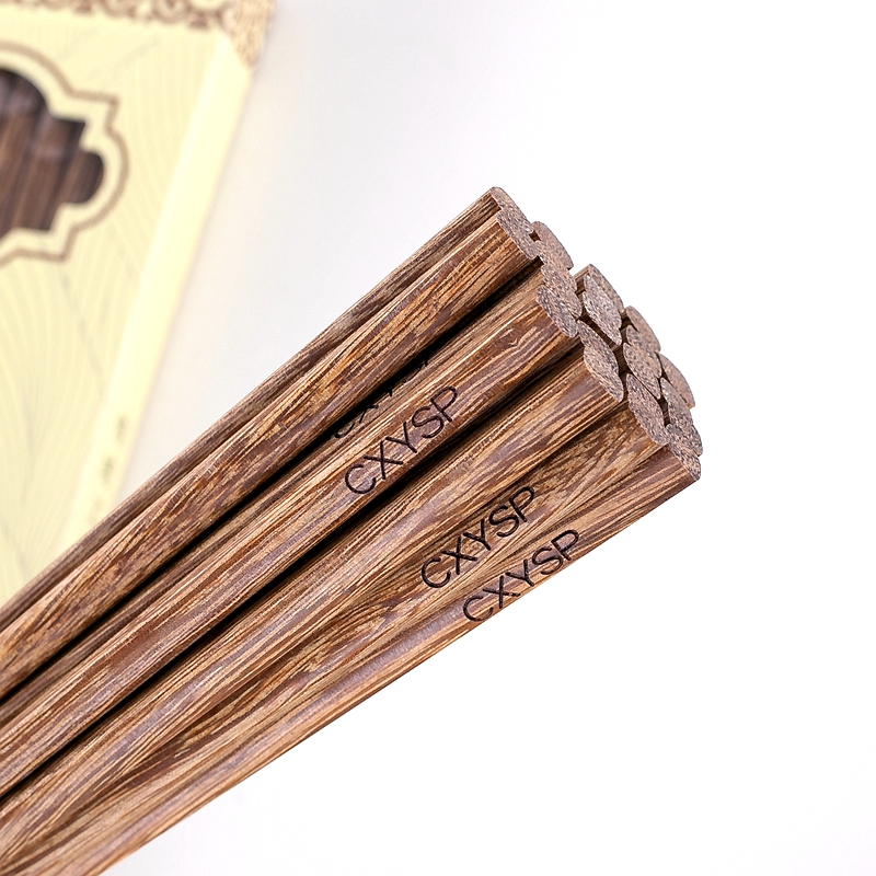 瓷秀源鸡翅木筷子套装家用实木餐具10双木质快子无漆无蜡家庭装 - 图3