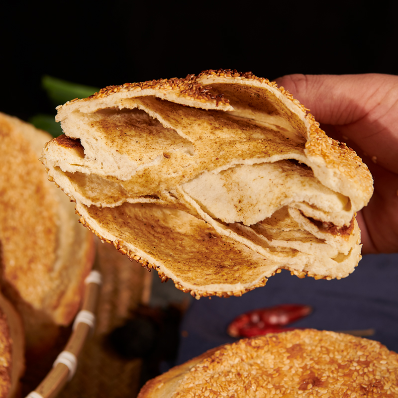 山东菏泽吊炉烧饼纯手工制作芝麻大烧饼正宗土特产淄博面食锅盔-图2