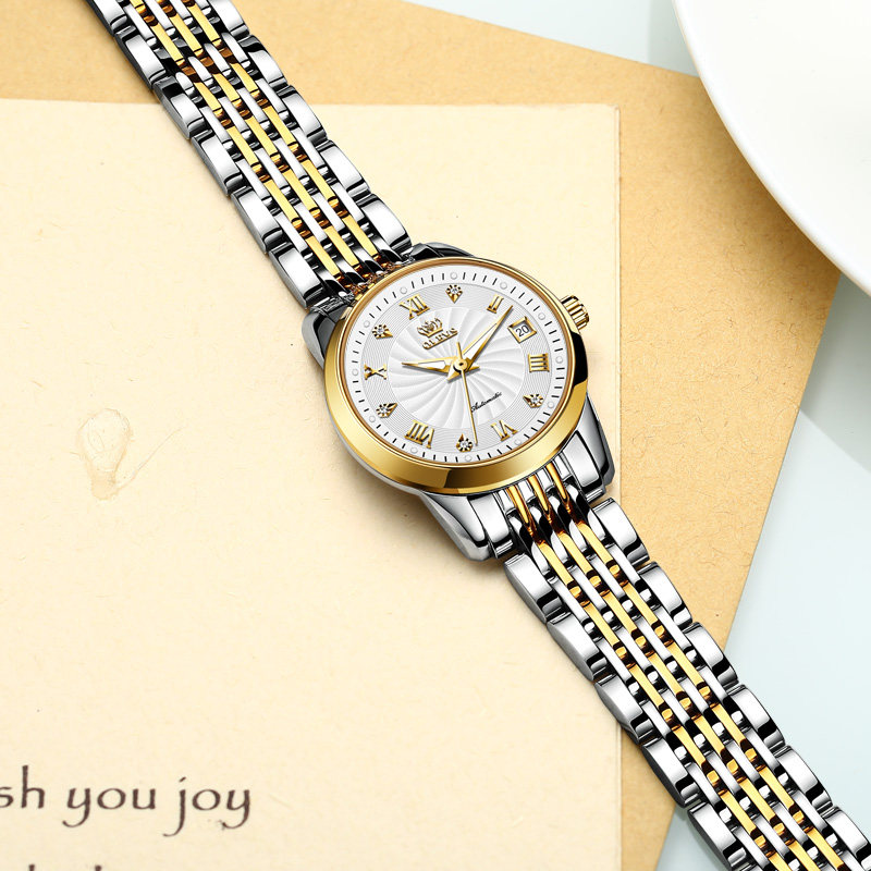 瑞士正品名牌女士ins风简约机械表 欧利时鼎延国产腕表