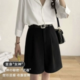 Tide, костюм, шорты, тонкие черные штаны для отдыха, оверсайз, коллекция 2022, свободный крой