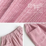 Вельветовые весенние осенние флисовые бархатные штаны для отдыха, свободный крой, по фигуре