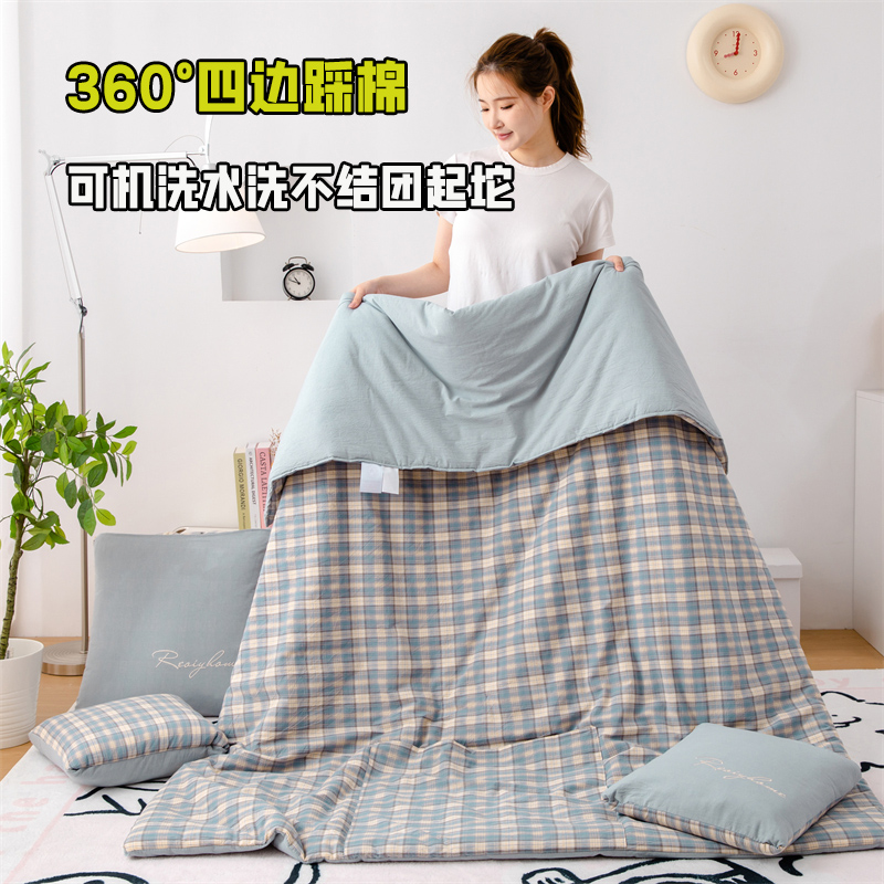 A类全棉两用抱枕被水洗棉车载靠垫二合一办公室沙发午休折叠被子 - 图1