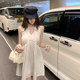 Han Yujia Tencel Lapel Ribbon Shirt Dress