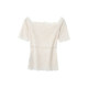 Lace stretch off-shoulder slimming ເທິງຄໍເຮືອ