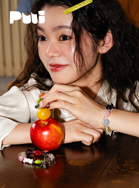 Puui原创流光系列天然水晶琉璃时尚女精致百搭ins风手链生日礼物