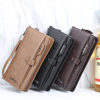 ໃຫມ່ wallet ຜູ້ຊາຍ zipper ຍາວ handbag ຜູ້ຊາຍຄວາມອາດສາມາດຂະຫນາດໃຫຍ່ຂອງທຸລະກິດຊາວຫນຸ່ມ clutch bag multi-card slot mobile phone bag trend