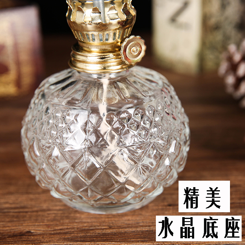 煤油灯 用油 家用 新房入伙水晶灯 圆体酥油灯供佛灯 复古道具DIY - 图1