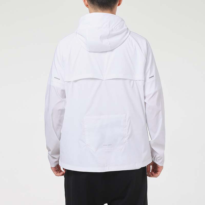 耐克外套男2023夏新款跑步训练运动服连帽白色夹克上衣CZ9071-100