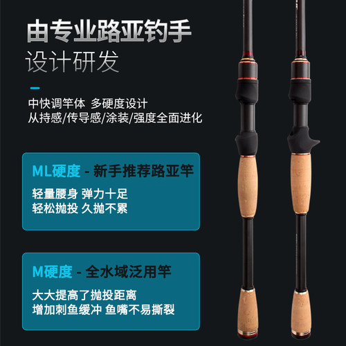 KAWA路亚竿灿星高碳轻量化远投翘嘴鲈鳜鱼鲈鱼泛用直柄枪柄杆套装 - 图1