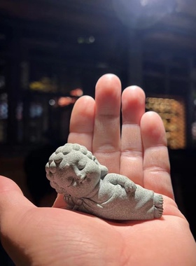 仿青石佛像Q版如来佛鱼缸造景创意卧佛装饰禅意摆件静心茶宠礼物