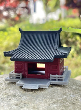 仿真山水摆件苔藓微景观造景材料仿真DIY西湖山水瀑布古风小屋