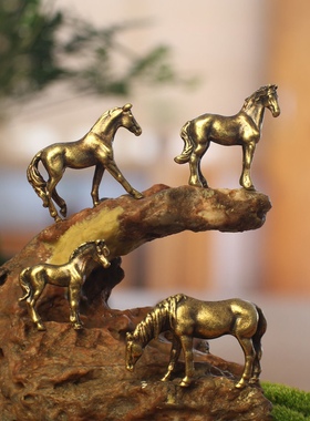 铜合金马苔藓花盆鱼缸微景观摆件动物迷你盆景造景装饰微雕小摆件