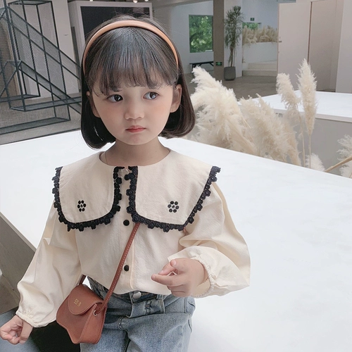 Хлопковая детская рубашка, осенняя кукла, в стиле Шанель, в западном стиле, детская одежда