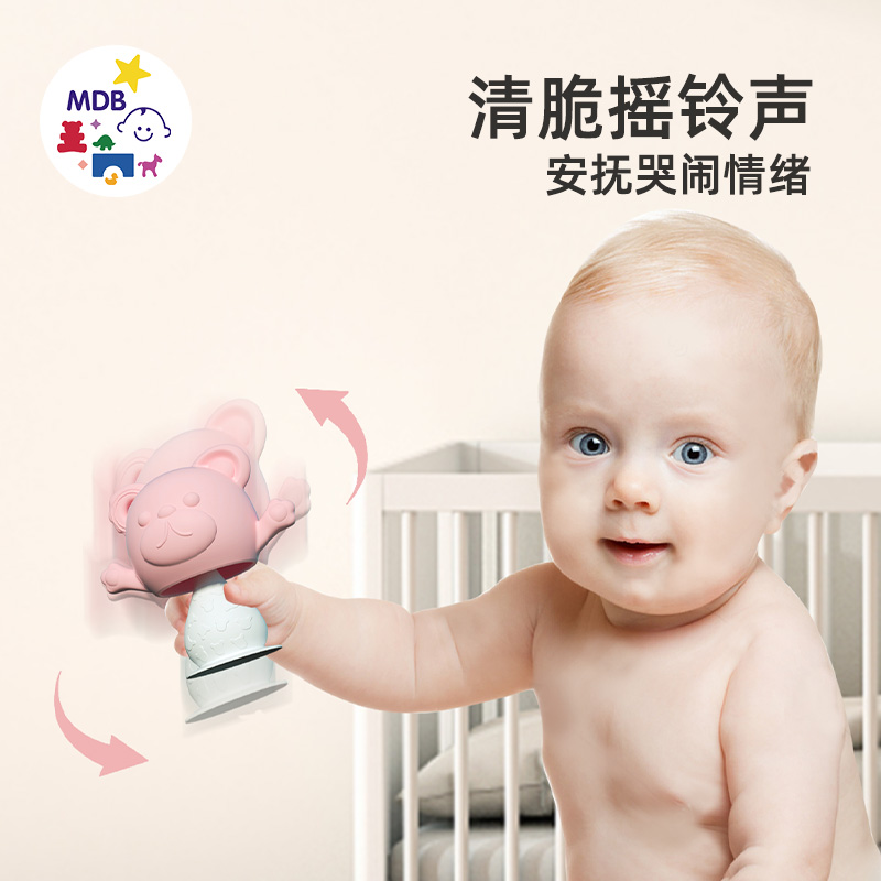 mdb小鹿安抚牙胶防吃手神器磨牙棒婴儿宝宝牙咬胶玩具蘑菇4-6个月