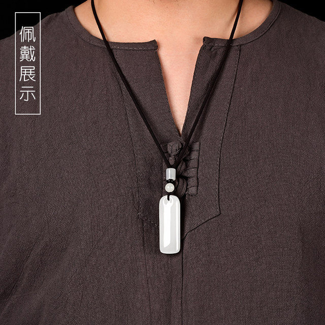 Natural jade pendant natural Xinjiang jade pendant safe and sound brand