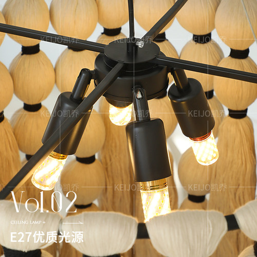 凯乔 法式客厅吊灯 波西米亚中古流苏灯餐厅卧室复古民宿服装店 - 图3