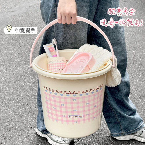 学生宿舍洗漱套装脸盆洗澡篮水桶三件套桶学生宿舍用高中生洗澡桶 - 图2