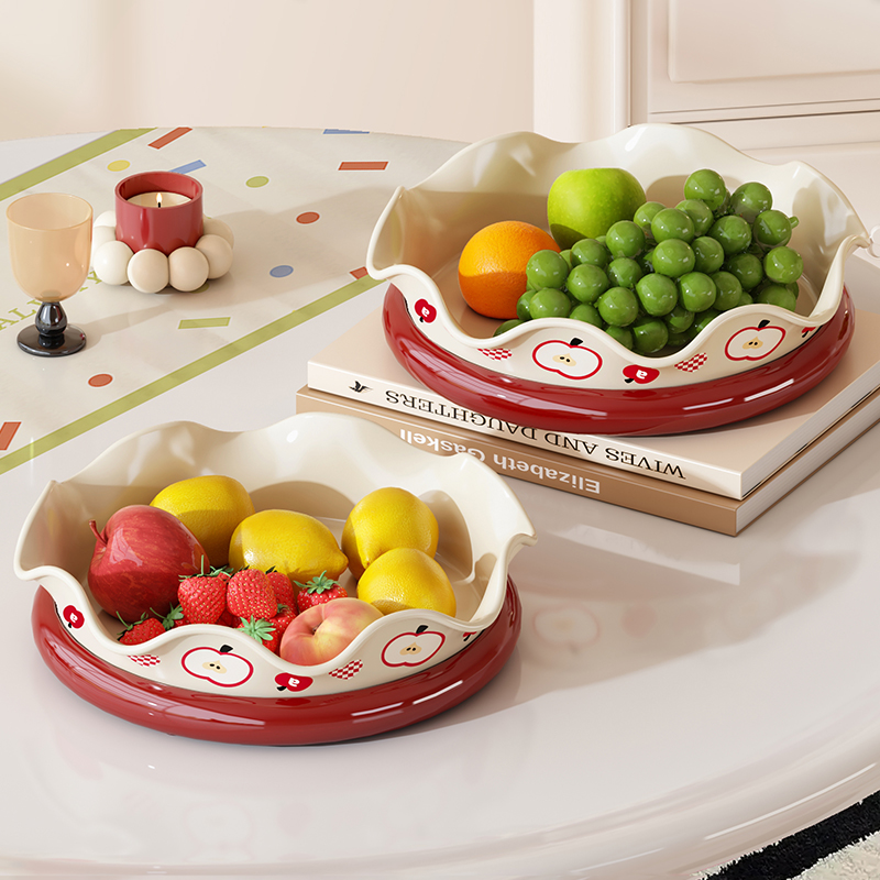 水果盘客厅茶几家用高端精致高颜值2025新款糖果盘子坚果零食摆放 - 图0