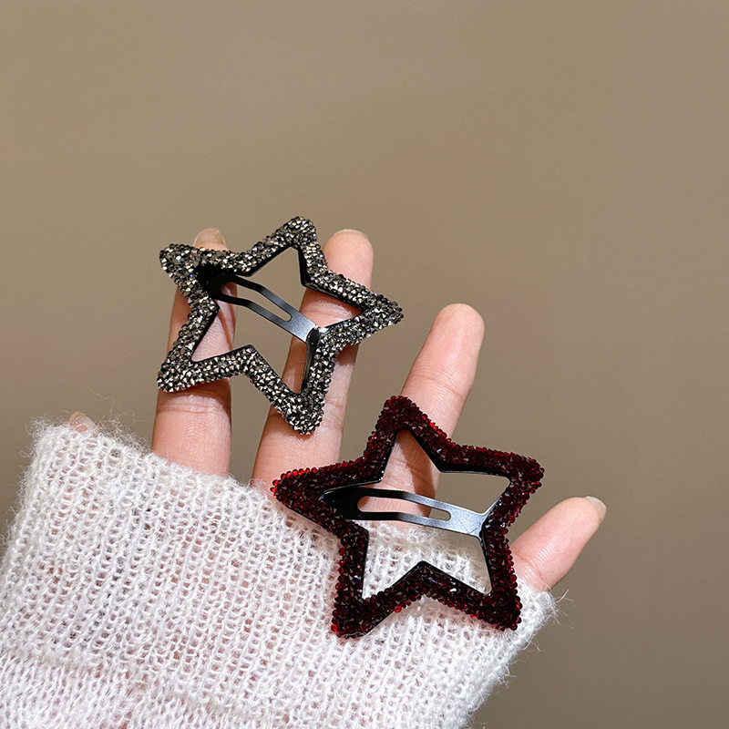 五角星水钻星星发夹女2026新款前额刘海边夹侧边碎发夹发卡bb夹子,淘宝优惠券,粉丝福利购,淘宝优惠卷