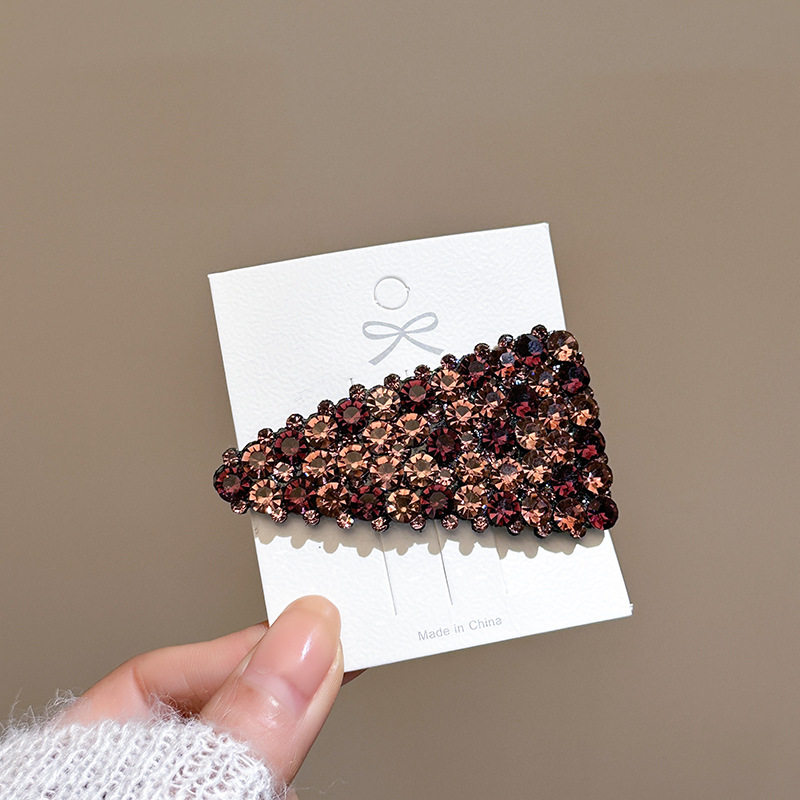 韩国东大门满钻轻奢发夹个性三角形边夹高级感彩色钻拼色碎发bb夹,淘宝优惠券,粉丝福利购,淘宝优惠卷
