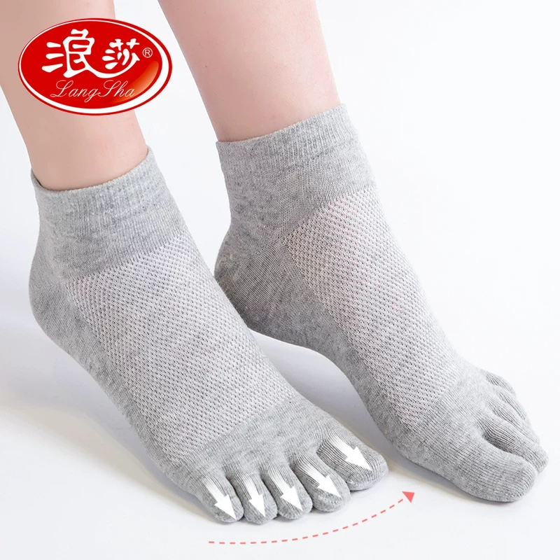 浪莎 Ultra thin breathable summer cotton socks for toes