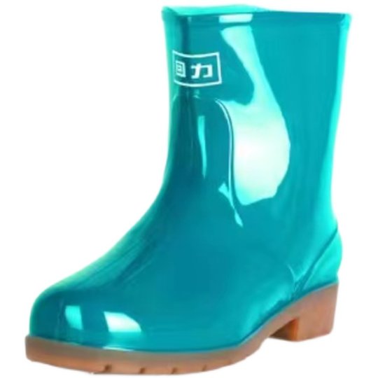Pull back winter plastic rain boots