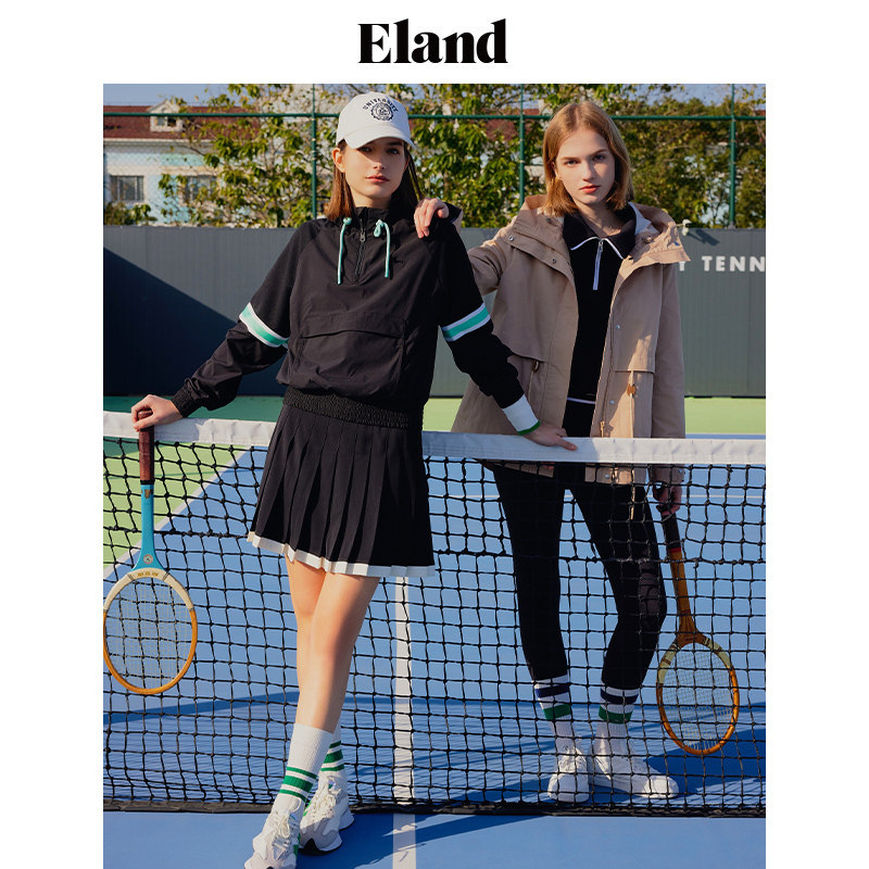 Eland衣恋夹克外套女套头撞色运动风短外套年春宽松上衣,淘宝优惠券,粉丝福利购,淘宝优惠卷