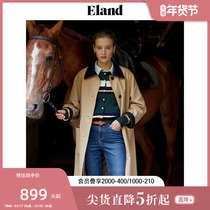 Eland Clothing Fall Wind Coat Jacket Woman Retro Academy Wind Cappelt Jacket 2023 New