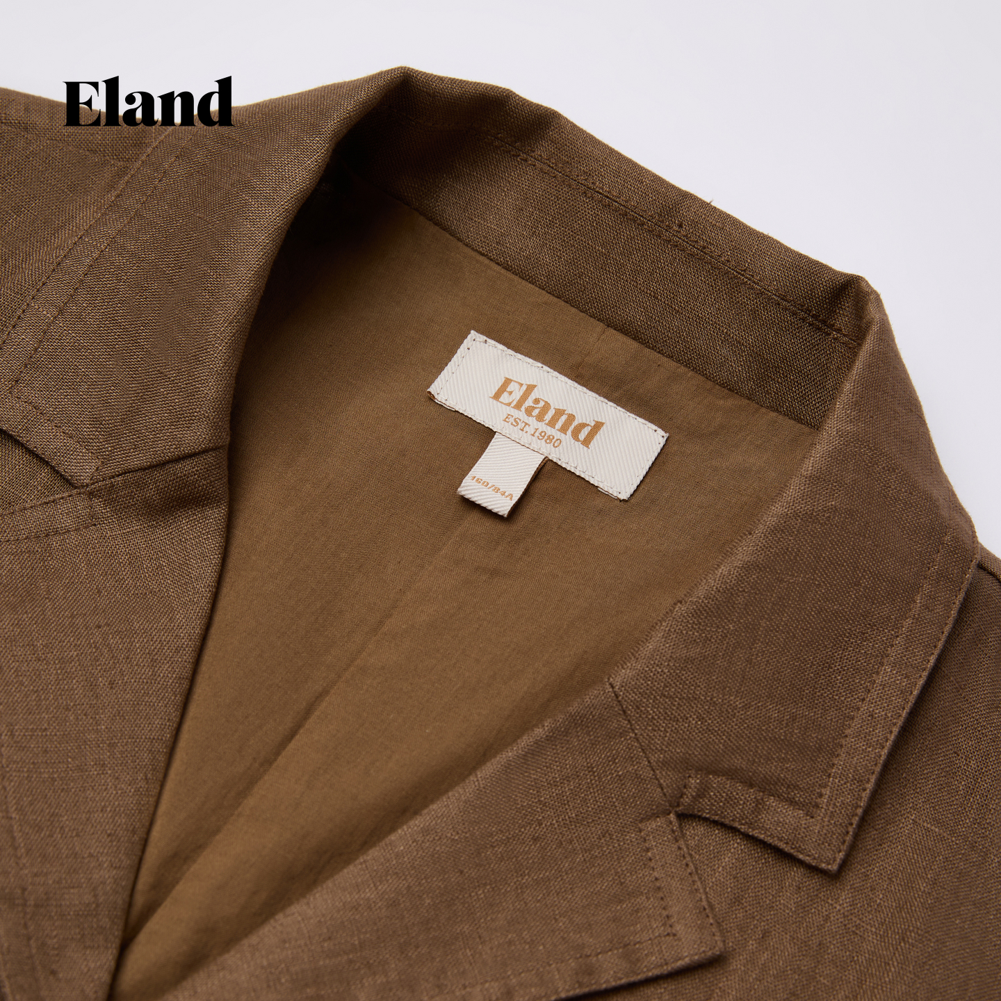 【100%亚麻】Eland衣恋连衣裙女短袖纯色衬衫裙2025秋季新款