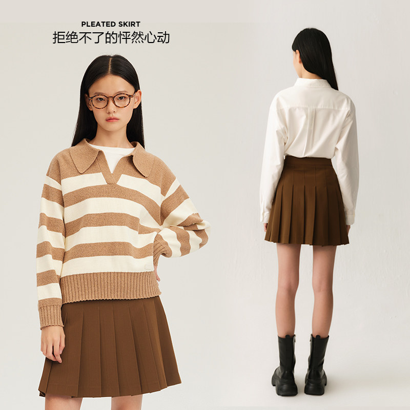 eland衣恋百褶2022年秋季半身裙 ELAND半身裙