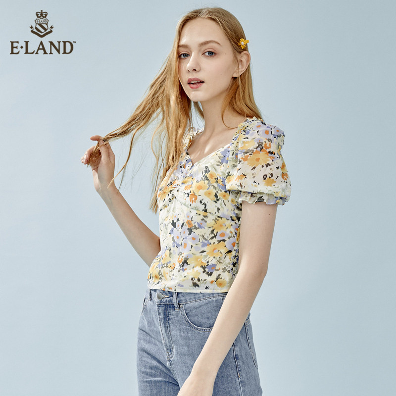 eland2020夏季新款清新碎花 ELAND衬衫