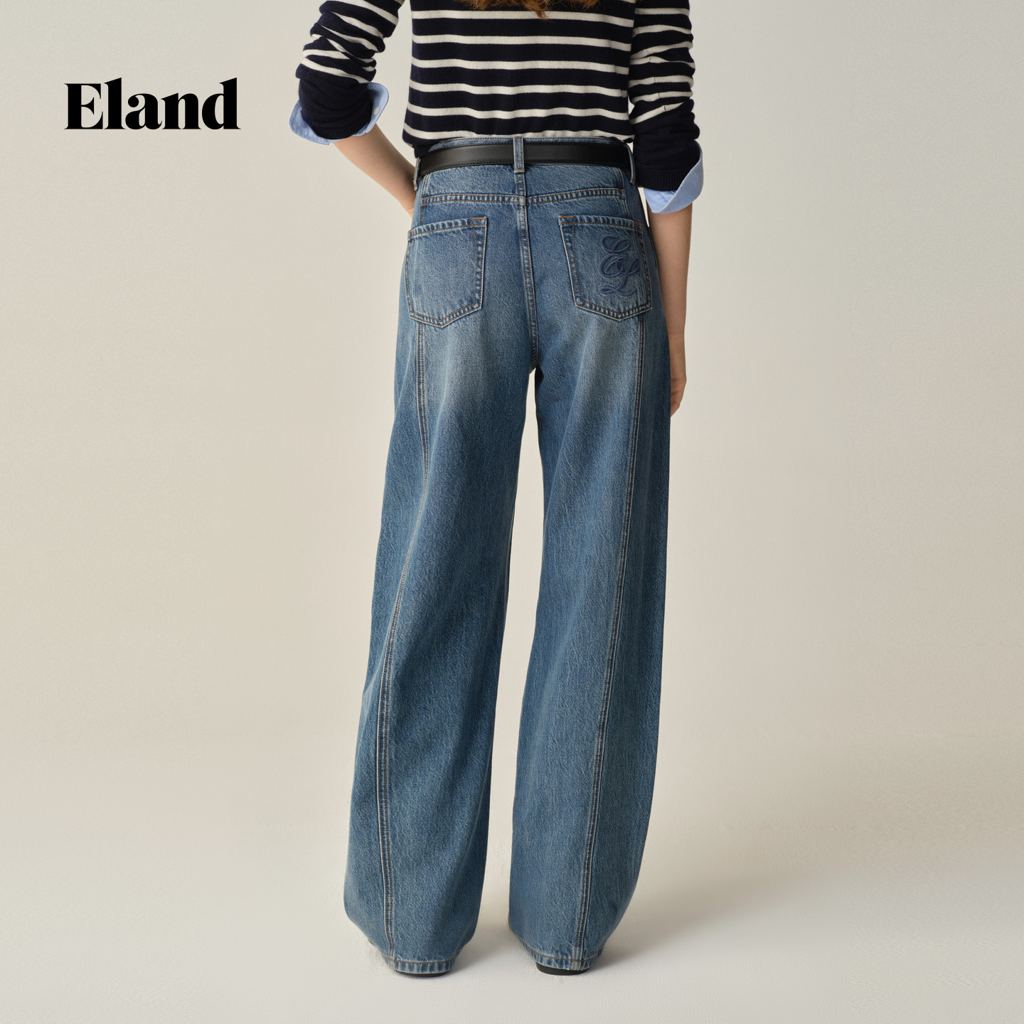 【莱赛尔】Eland衣恋牛仔裤女宽松显瘦微香蕉裤2025秋季新款