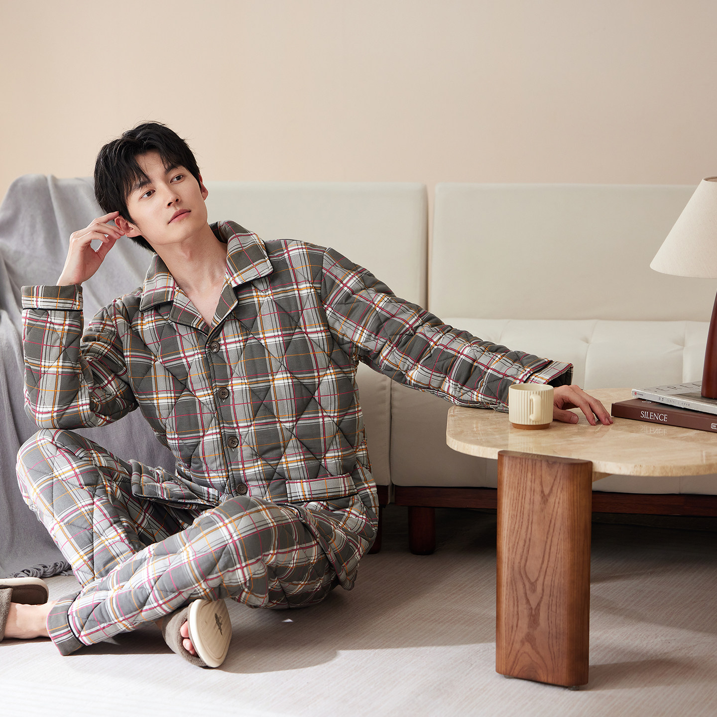 三层加厚夹棉睡衣女冬季棉袄可外穿防静电男装纯棉情侣家居服套装,淘宝优惠券,粉丝福利购,淘宝优惠卷