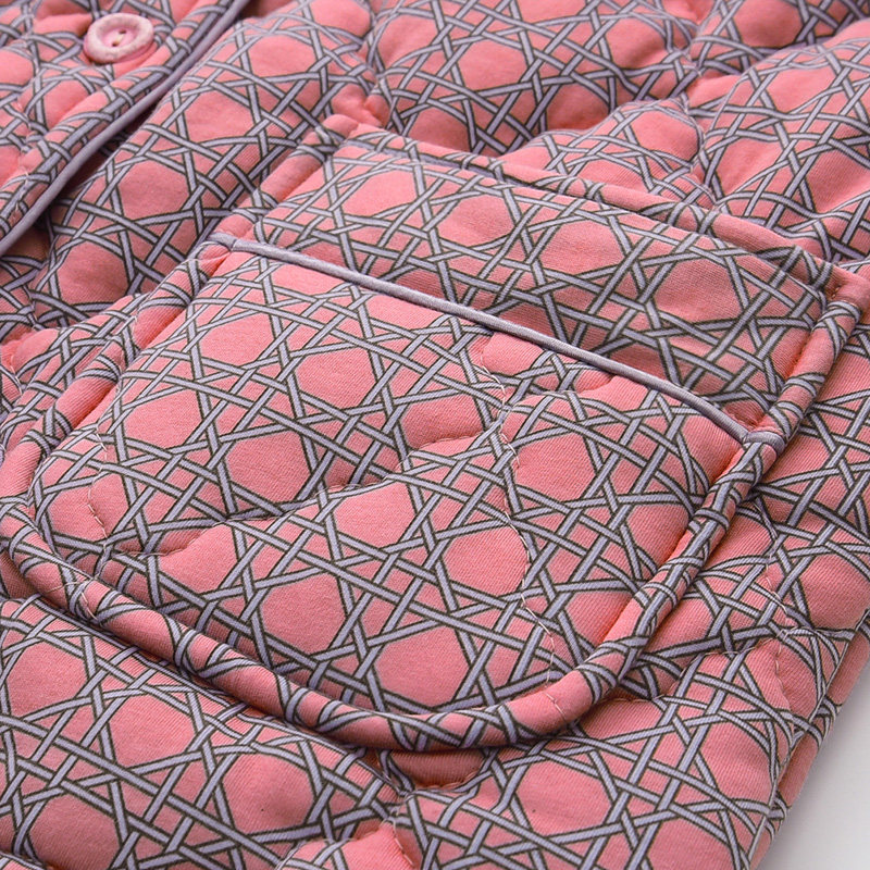 睡衣女秋冬款加厚纯棉夹棉服冬季全棉加棉女士保暖格子家居服套装,淘宝优惠券,粉丝福利购,淘宝优惠卷