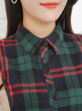 红绿色格子假领子女春夏秋冬百搭衬衣假领女通用毛衣卫衣领装饰领