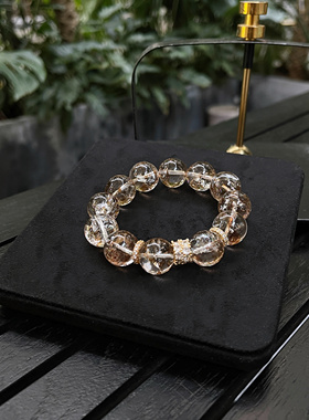 高级定制·稀有矿金珀锦鲤款水晶手串富贵名媛款